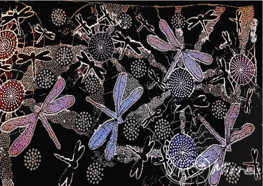 Limited Edition Ancestral Dragonfly Painting Girlcee Print by Mirree Contemporary Aboriginal Art